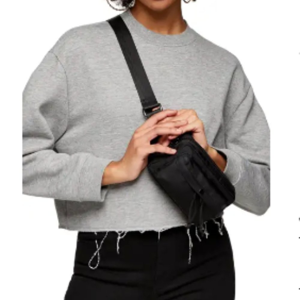 TopShop Crew neck Crop Sweatshirt